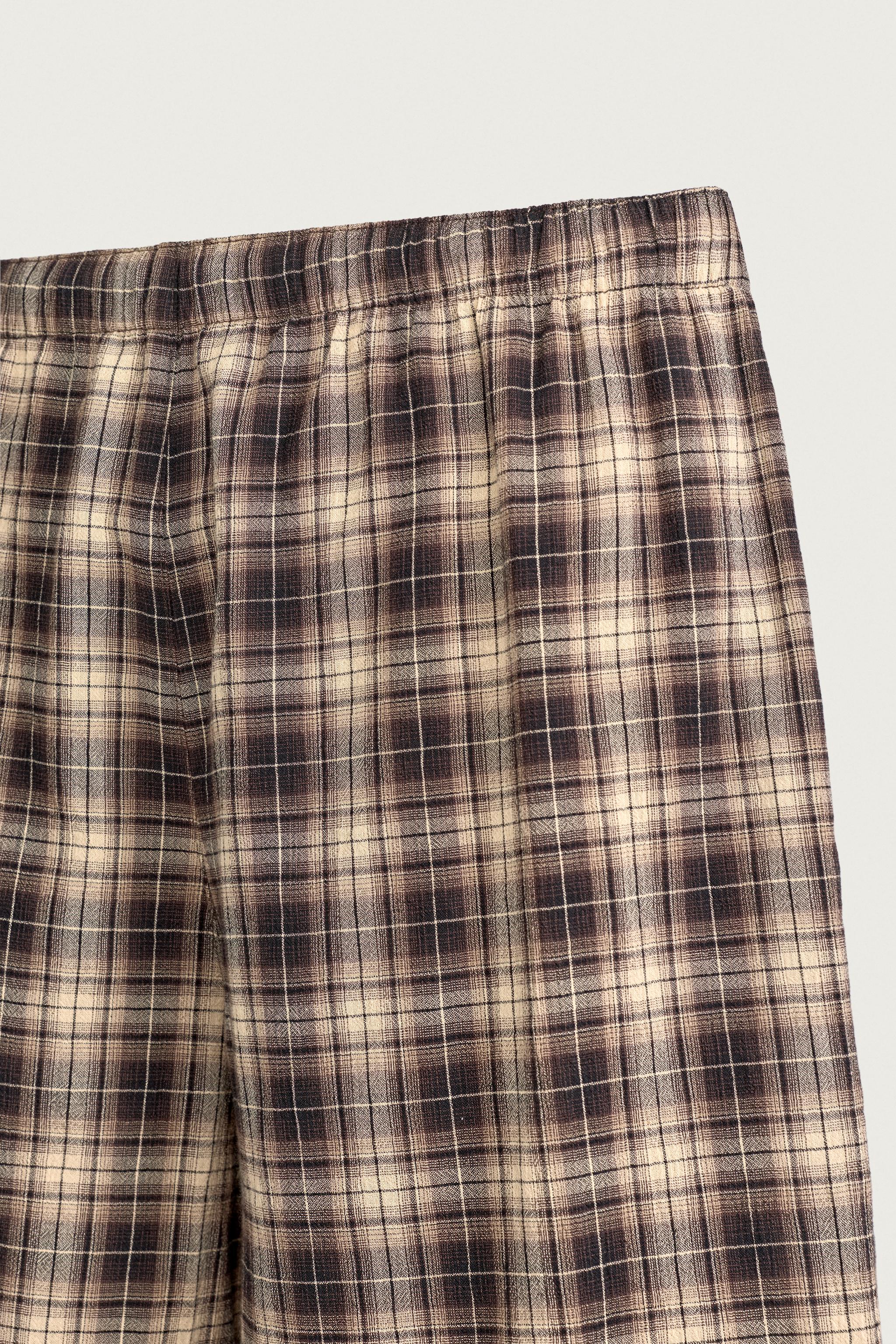 PANTALON DÉCONTRACTÉ À CARREAUX TEXTURÉS